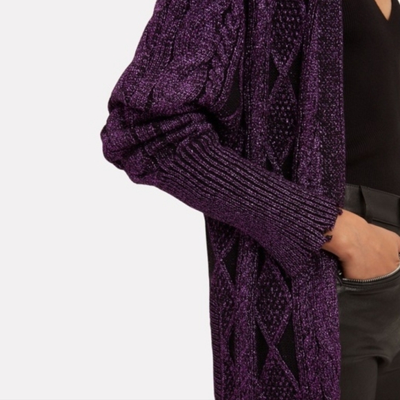 RtA Metallic Purple Cardigan - Picture 4 of 6